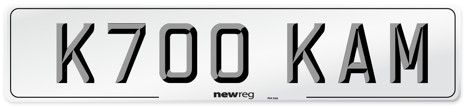 K700 KAM Number Plate from New Reg